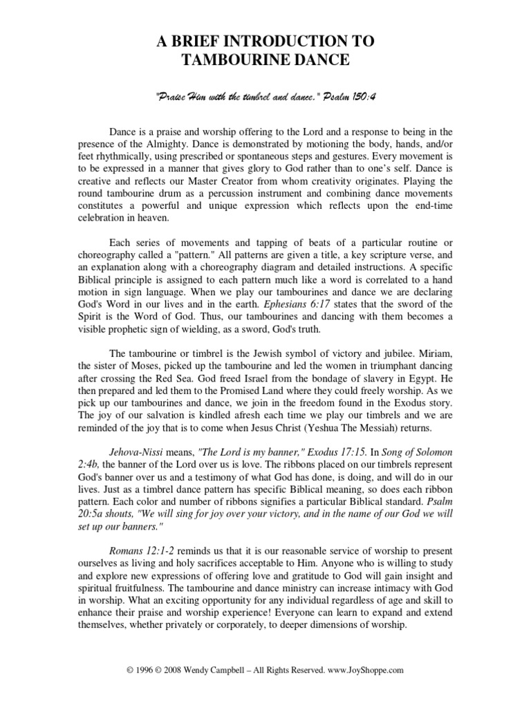 Tambourine Dance Intro Dances God