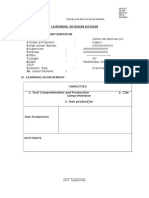 Learning Session Design: I. General Information