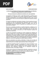 Apoyo de la Secretaría de Estado de Turismo a la Bandera de Seguridad Europea