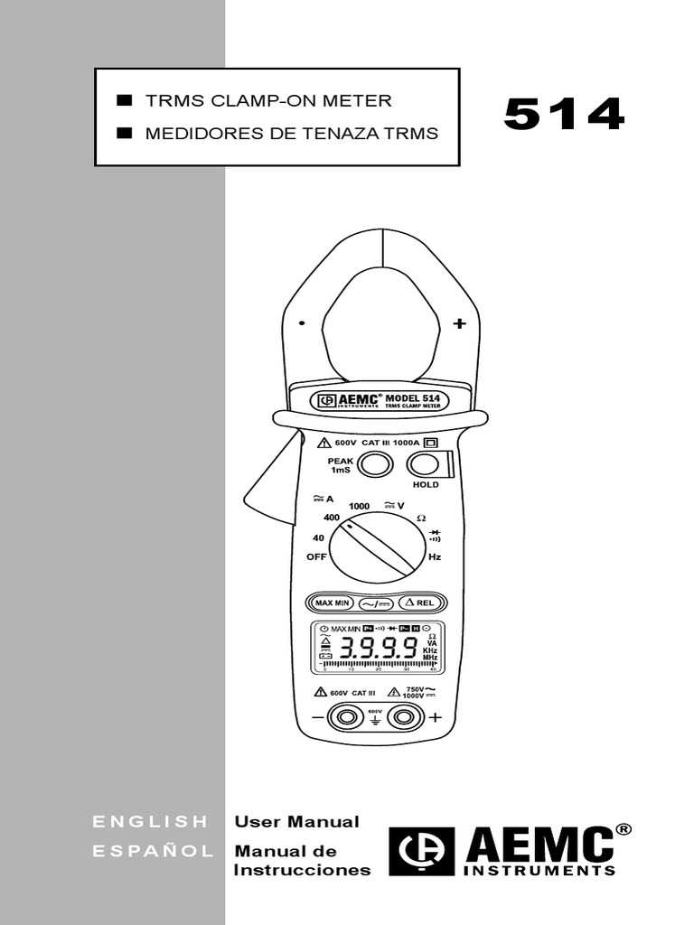 AEMC 514 Manual Electric Current Manufactured Goods