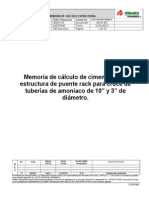 Memoria de Cálculo de Cimentación y Estructura de Puente Rack para Cruce de Tuberías de Amoniaco de 10" y 3" de Diámetro