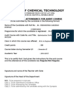 Audit Course Completion Certificate Form