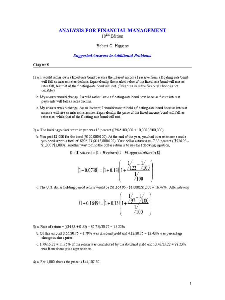 00-Text-Ch5 Answers to Additional Problems Updated | Warrant (Finance) |  Bonds (Finance)