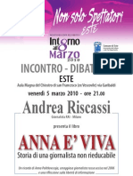 Presentazione del libro di Andrea Riscassi "Anna è viva. Storia di Anna Politkovskaja, una giornalista non rieducabile"