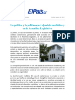 La Política y lo Público en el ejercicio mediático de la Asamblea Legislativa