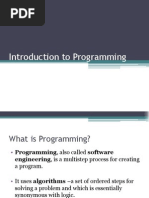 Introduction To Programming