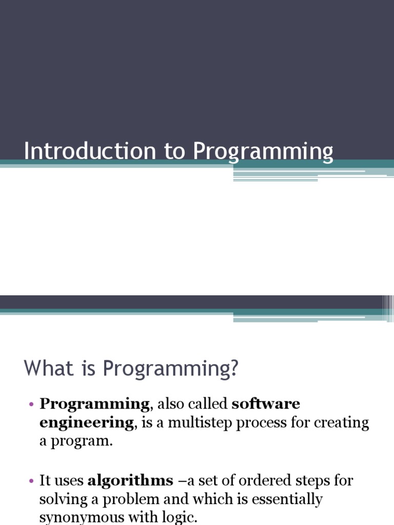 Introduction To Programming | PDF | Computer Program | Programming