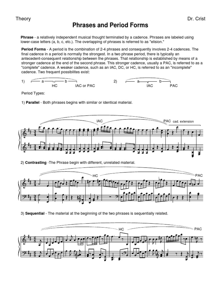Phrases Periods | PDF | Elements Of Music | Music Theory