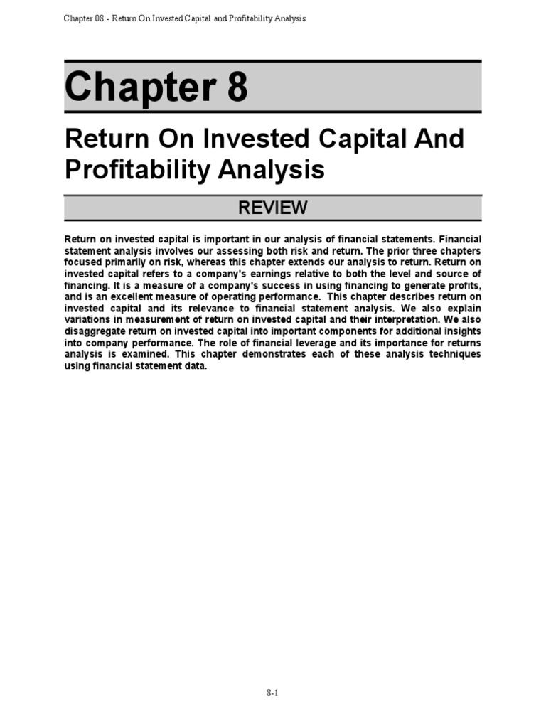 Return on Invested Capital Analysis | PDF | Finance & Money Management