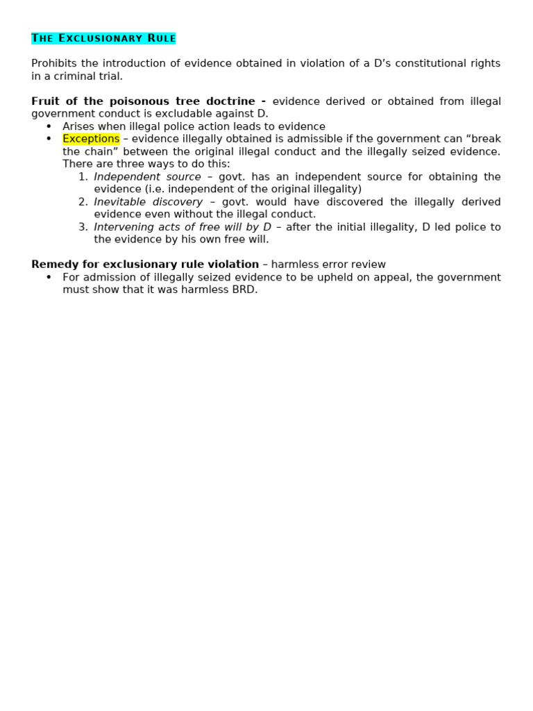 Criminal Procedure Exam Outline | PDF | Search And Seizure | Miranda ...
