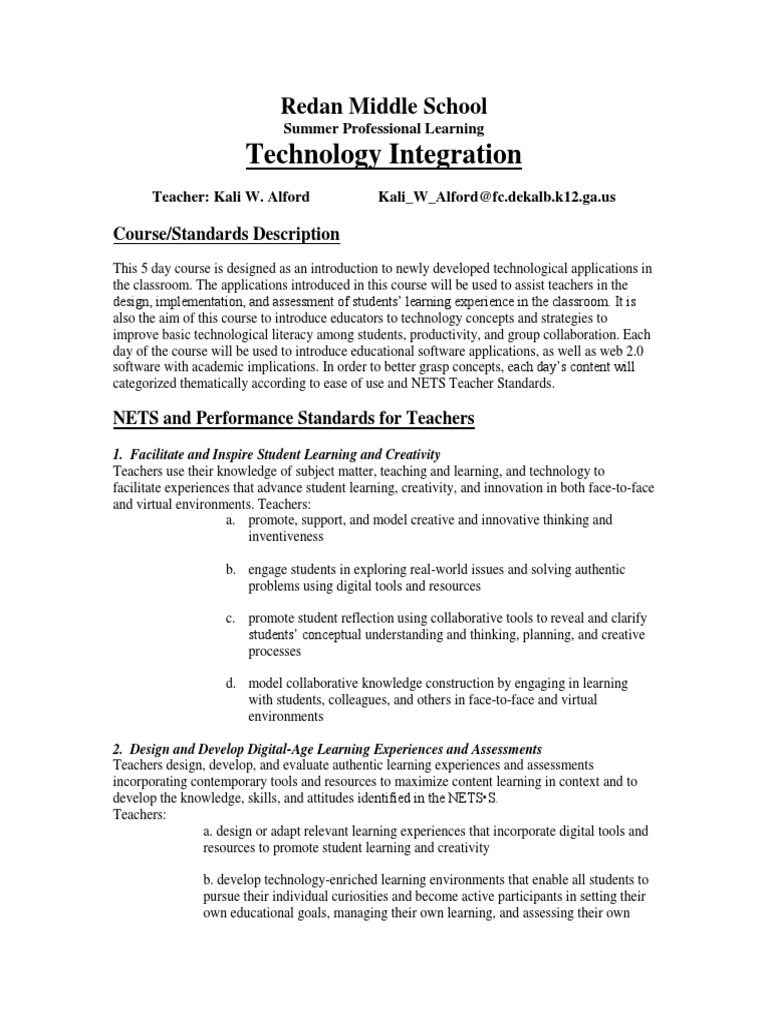 Professional Learning 2011 Tech Int | PDF | Learning | Teachers