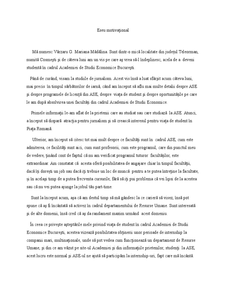 Eseu Motivational 1