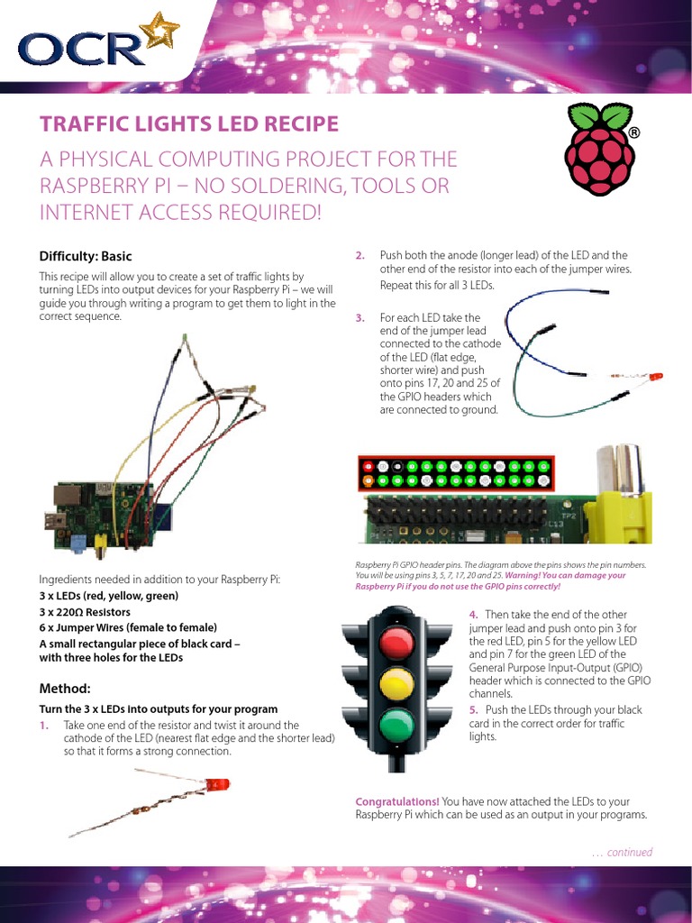DIY Raspberry Pi Traffic Lights Project | PDF | Raspberry Pi | Light ...