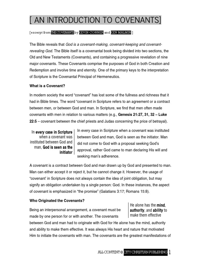 Understanding Biblical Covenants | PDF | Covenant (Biblical) | Covenant ...