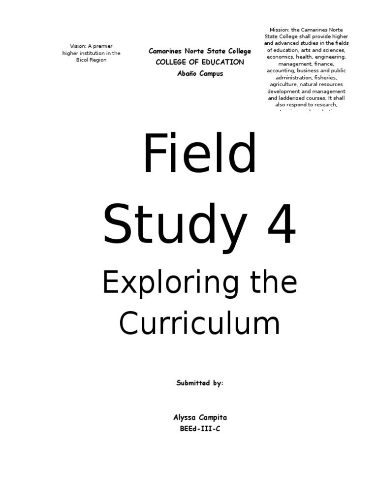 Field Study 4 Exploring the Curriculum Curriculum Learning Theory