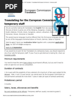 EU - DG Translation - Translating For The European Commission - Temporary Staff