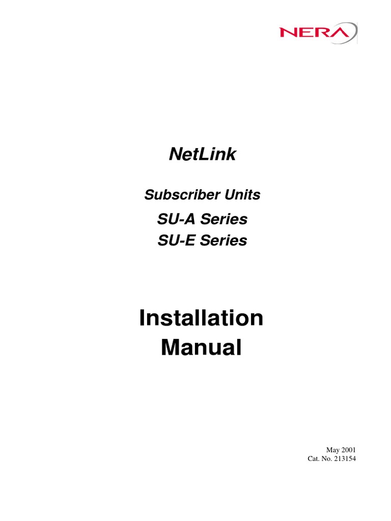 NetLink SU Installation Manual Ip Address Gateway
