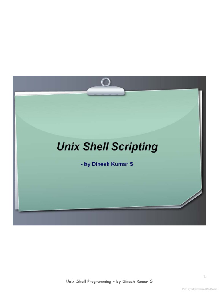 Unix Shell Programming Guide | PDF | Computers