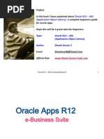 Download Oracle R12 AOL Application Object Library - by Dinesh Kumar S by dineshcse86gmailcom SN271758826 doc pdf