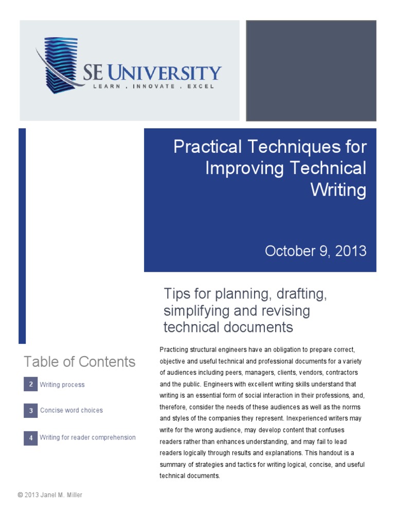 Practical Techniques For Improving Technical Writing | PDF | Sentence ...