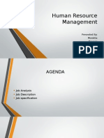 HR Management Job Analysis, Description & Specification