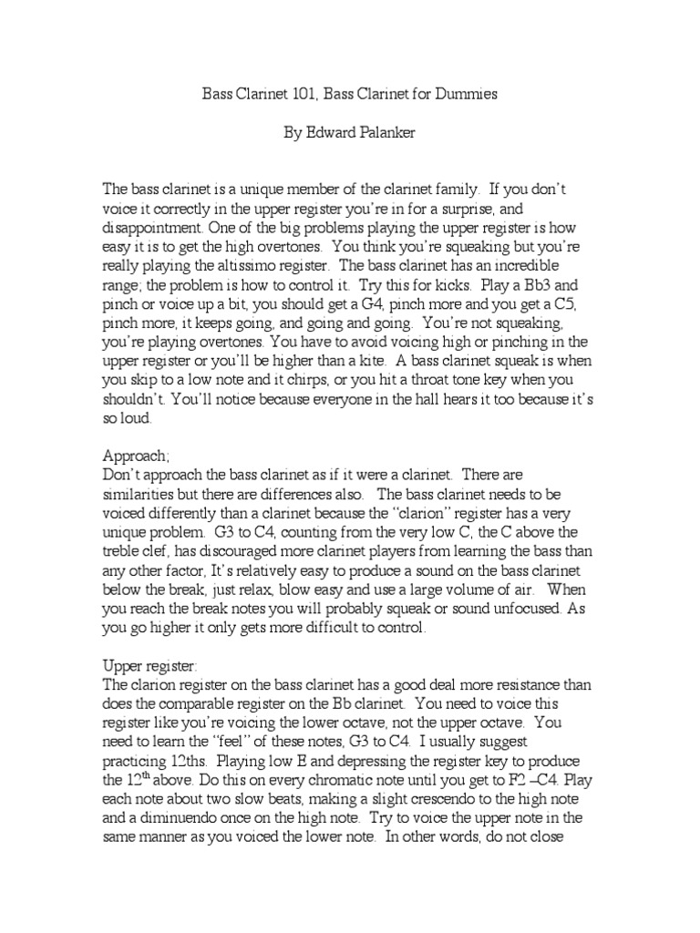 Bass 101 For Dummies PDF Clef