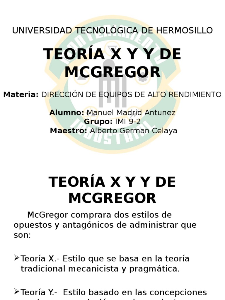 Teoria X y Y de McGregor Theory Motivation