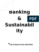 Banking & Sustainabil Ity - : by Prateek Giria (B14100)
