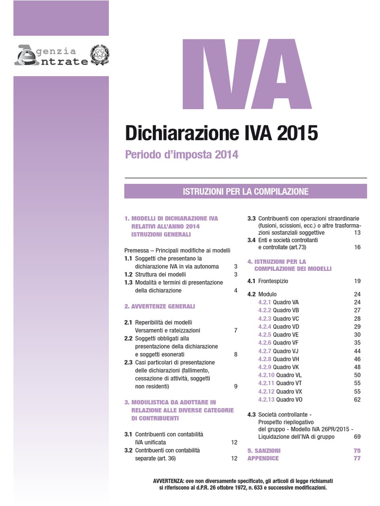 Iva 2015 Istruzioni Receivership Bankruptcy