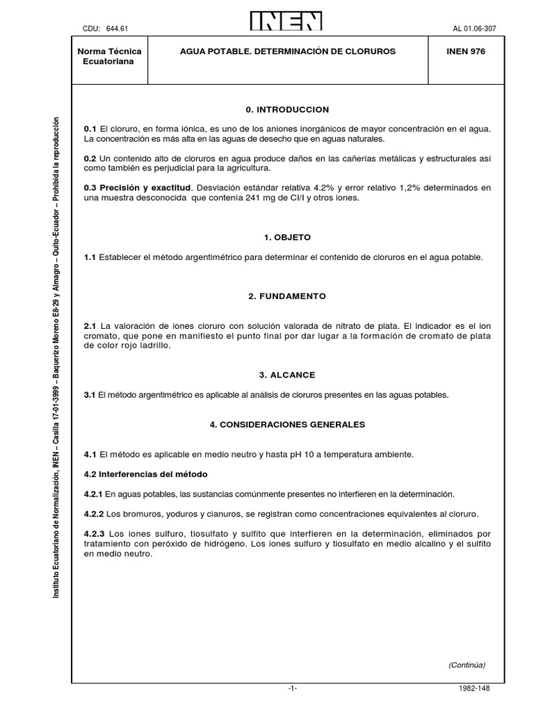 976 Determinacion de Cloruros Valoración Cloruro