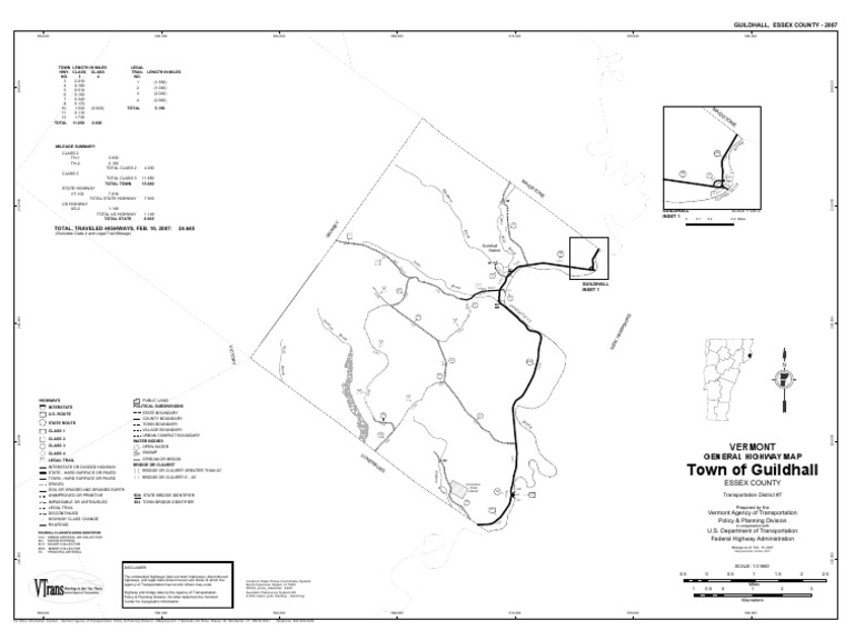 Guildhall Vermont Highway Map 2007 | PDF | Road Infrastructure | Leisure
