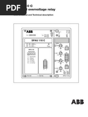 SPAU-110-C ABB Residual Overvoltage Realy | PDF | Relay | Power Supply