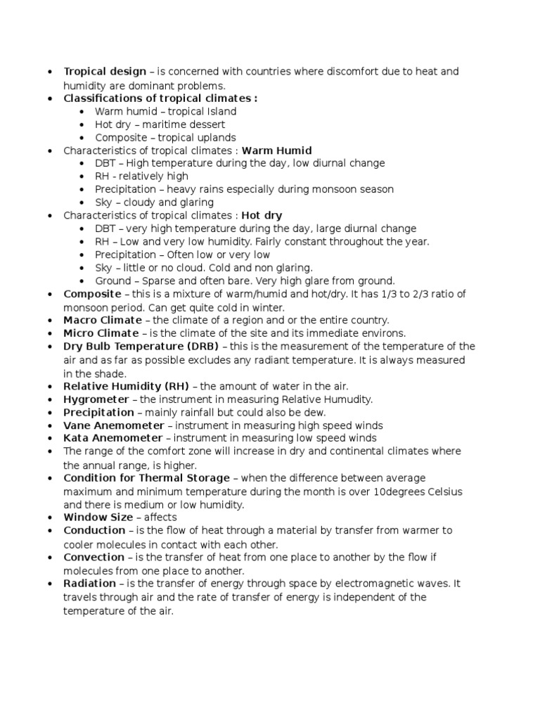Tropical Climate Design Principles | PDF | Heat Transfer | Humidity