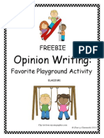 Opinion Writing Favorite Playground Activity