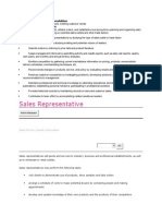 Sales Representative Job Responsibilities