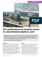 Performance of SS in Sulphuric Acid Service