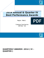 2014 Annual & Quarter IV Best Performance Awards: Region: West 1