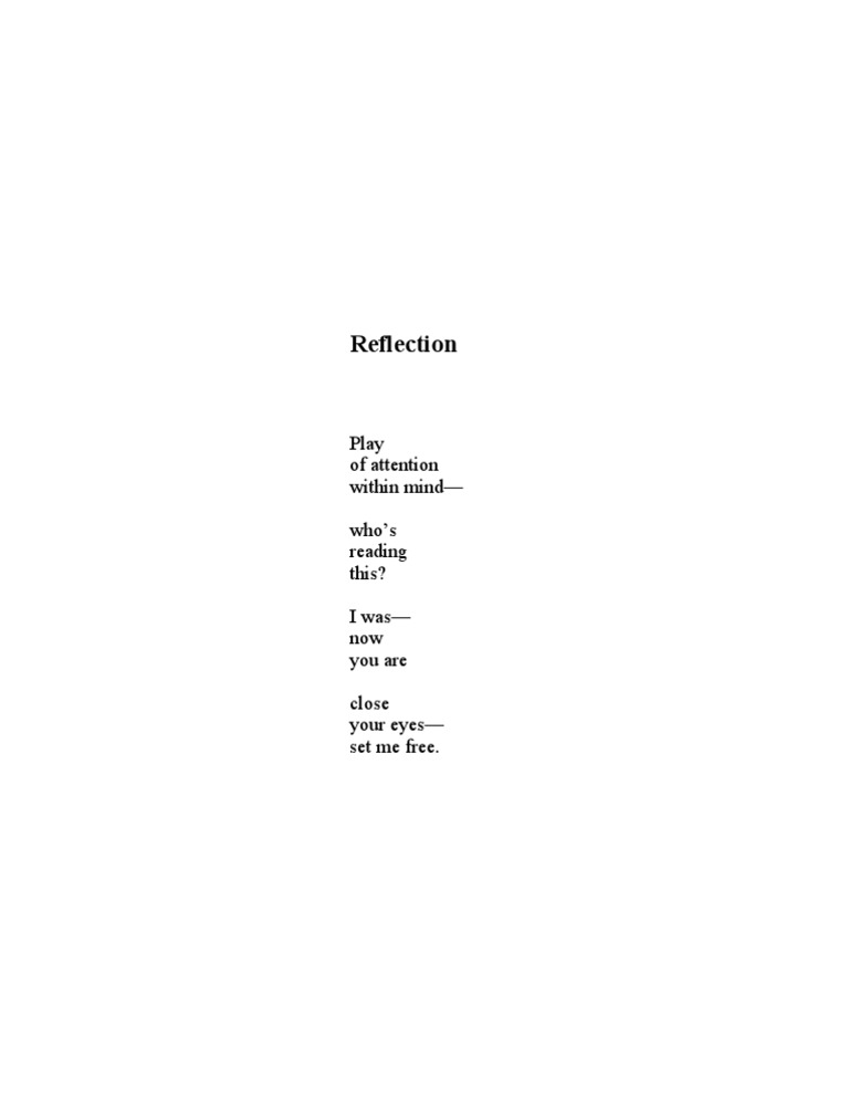 Mindful Reflection Poem | PDF