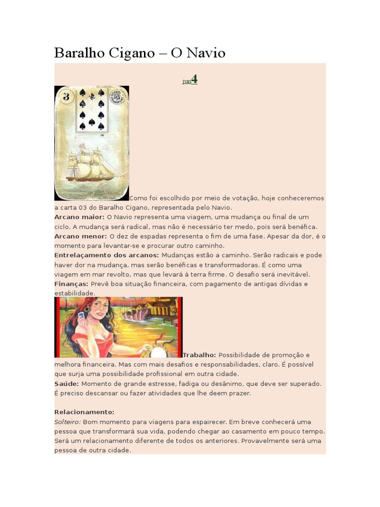 Bbaralho Cigano Descricao Das Cartas Aprofundadas  Cartas 