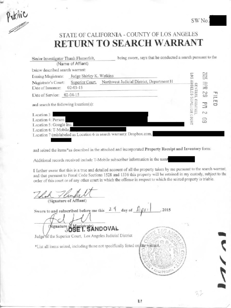 Search Warrant Redacted PDF