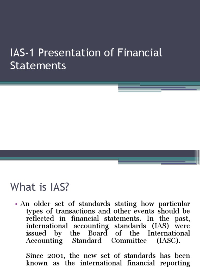 IAS-1 Financial Statements Overview | PDF | International Financial ...