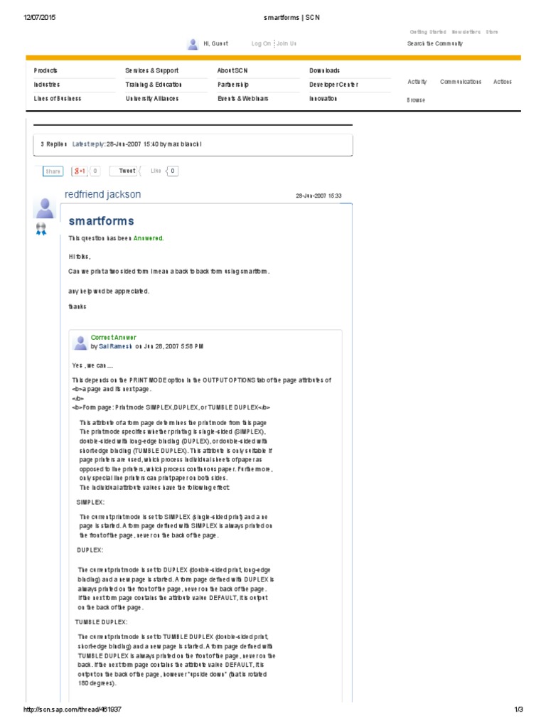 Smartforms - Simplex Duplex | PDF | Printer (Computing) | Paper