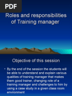 Session 2 Role and Responsibilities and Challenges of Training Manager