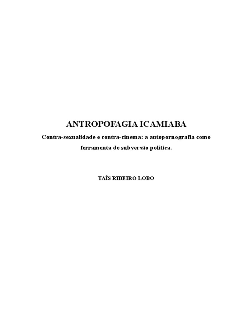 Pornoerticas - Antropofagia Icamiaba | PDF | GÃªnero | Estudos de GÃªnero