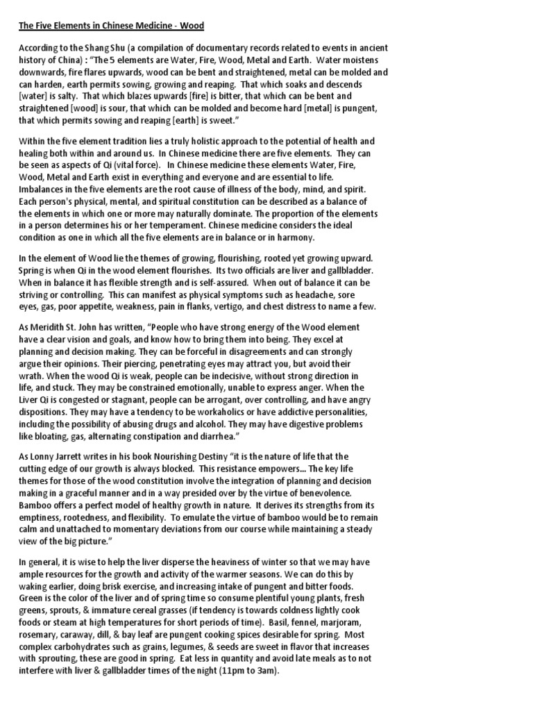 Understanding the Wood Element in Chinese Medicine Its Qualities