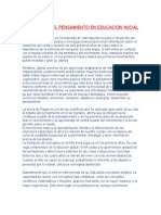 Desarrollo El Pensamiento en Educacion Inicial