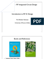 EERF 6330 - RF Integrated Circuit Design: Prof. Bhaskar Banerjee University of Texas at Dallas