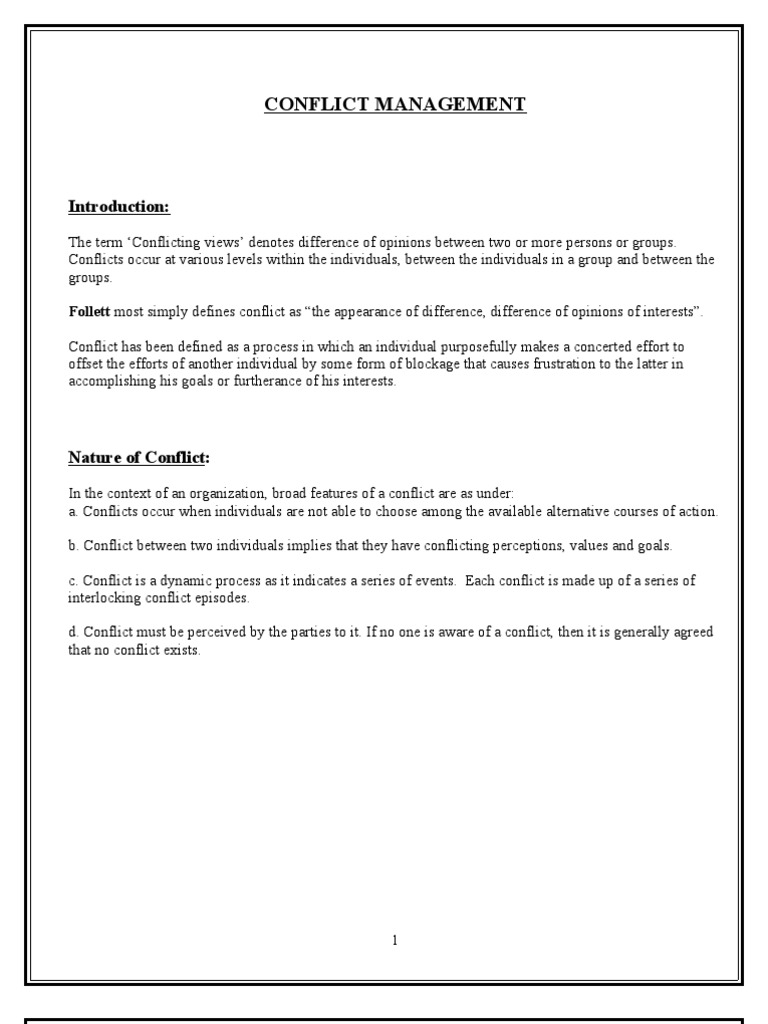 Understanding Conflict Management Types | PDF | Perception | Goal