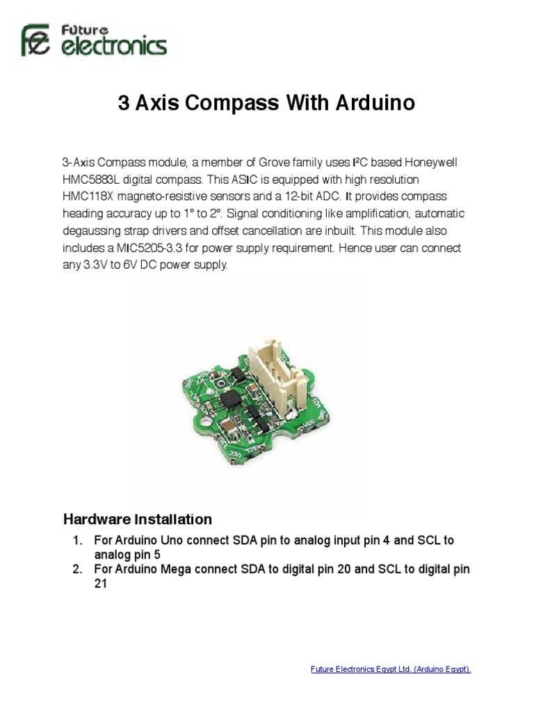 3 Axis Digital Compass With Arduino | PDF | Arduino | Computer Hardware