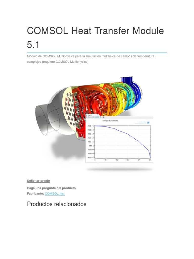 COMSOL Heat Transfer Module 5 PDF Calor Transferencia de calor